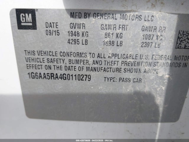 2016 CADILLAC ATS 1G6AA5RA4G0110279 Photo 8