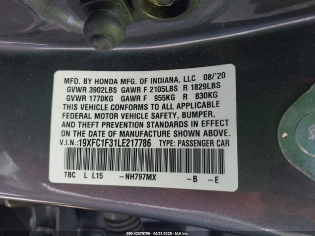 19XFC1F31LE217786 Honda l15b7