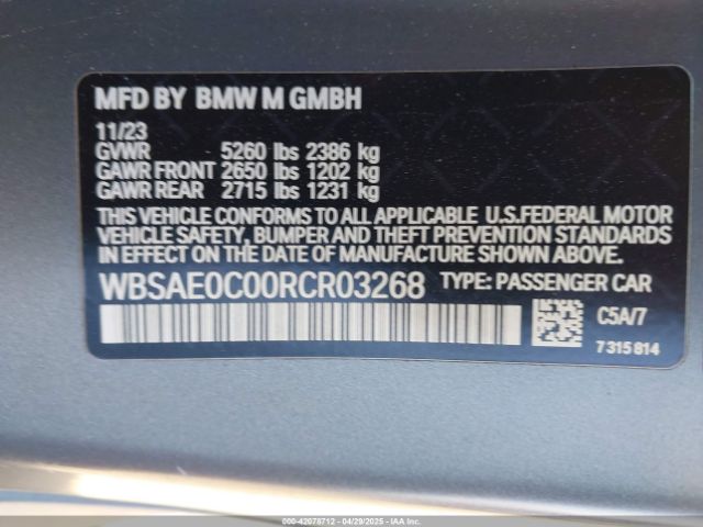 2024 BMW M8 WBSAE0C00RCR03268 Photo 8
