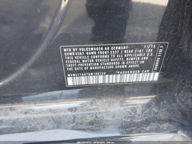 WVWLF7AU7GW190120 Volkswagen Golf R 4-door