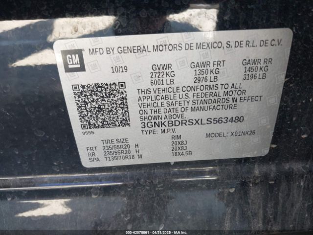 3GNKBDRSXLS563480 Chevrolet Blazer Fwd 3lt
