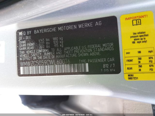 2012 MINI COOPER S COUNTRYMAN WMWZC5C59CWL60076 Photo 8