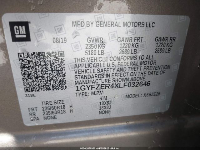 1GYFZER4XLF032646 Cadillac lsy - sidi, vvt, alum, var 3
