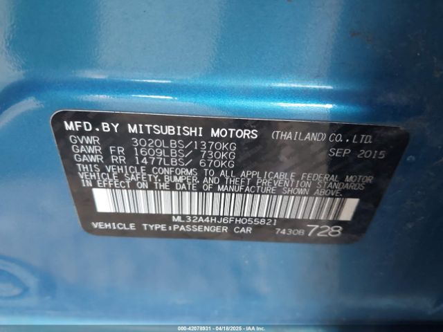 ML32A4HJ6FH055821 Mitsubishi MIRAGE ES