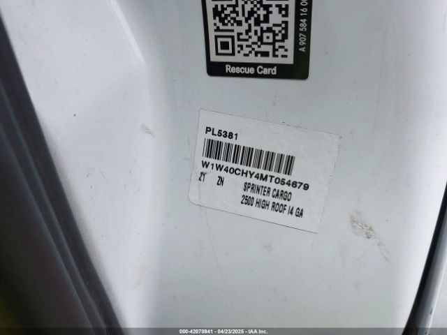 W1W40CHY4MT054679 Mercedes-Benz Sprinter 2500 High Roof I4