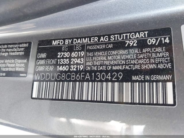 WDDUG8CB6FA130429 Mercedes-Benz S 550
