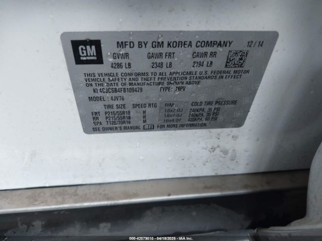 KL4CJCSB4FB109479 Buick Encore Leather