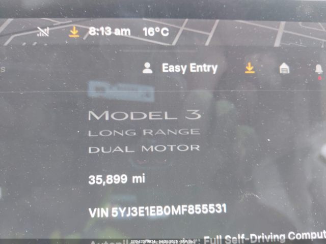 5YJ3E1EB0MF855531 Tesla Model 3 Long Range Dual Motor All-wheel Drive