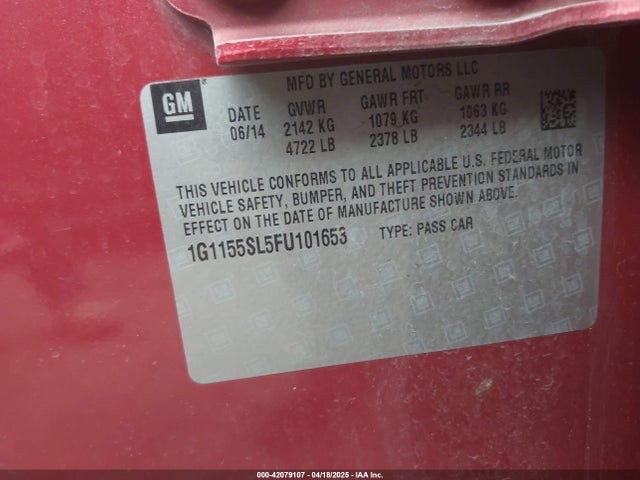1G1155SL5FU101653 Chevrolet Impala 1lz