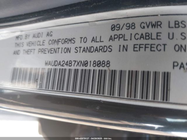 1999 AUDI A6 WAUDA24B7XN018088 Photo 8