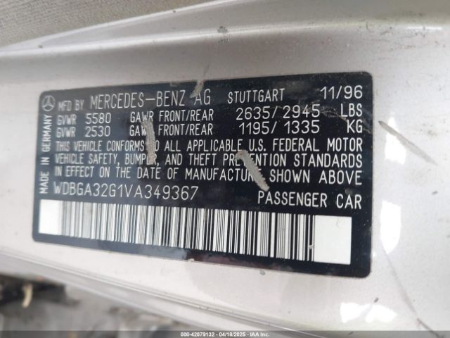 1997 MERCEDES-BENZ S 320 WDBGA32G1VA349367 Photo 8