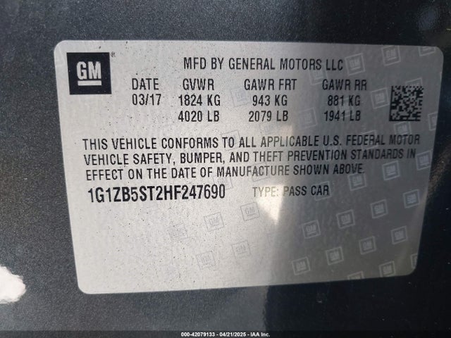 1G1ZB5ST2HF247690 Chevrolet MALIBU LS