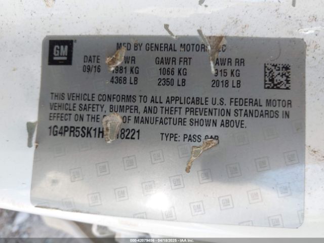 1G4PR5SK1H4118221 Buick Verano Sport Touring