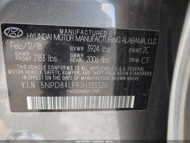 5NPD84LF9JH323520 Hyundai Elantra Value Edition