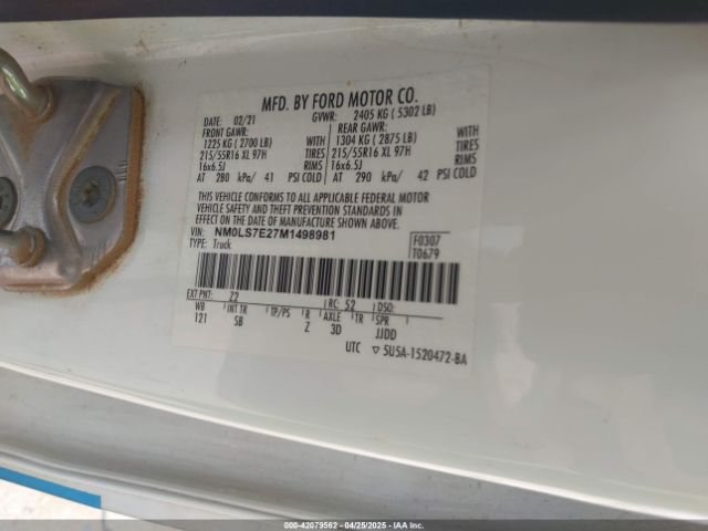 NM0LS7E27M1498981 Ford Transit Connect Xl Cargo Van