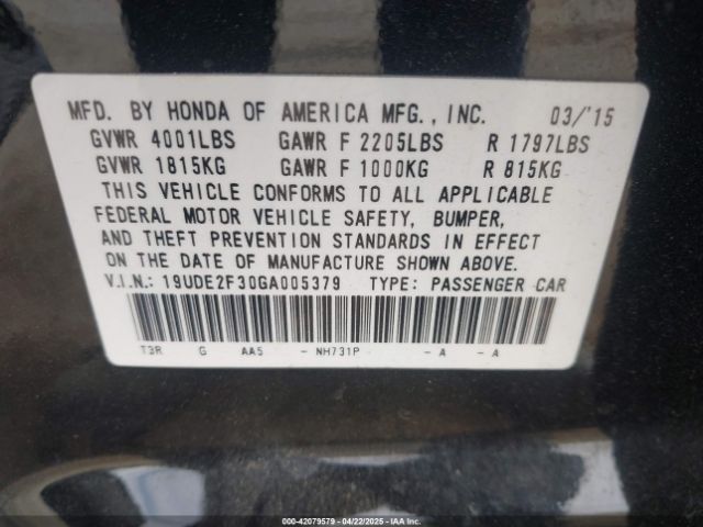 19UDE2F30GA005379 Acura Ilx 2.4l/acurawatch Plus Package