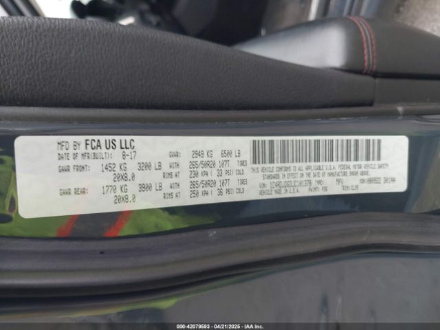 1C4RDJDG3JC101378 Dodge Durango Gt Awd