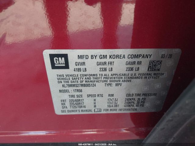 KL79MMS27MB005124 Chevrolet Trailblazer Fwd Ls