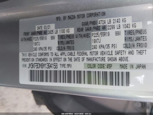 JM3KFBDM8M1394158 Mazda Cx-5 Grand Touring