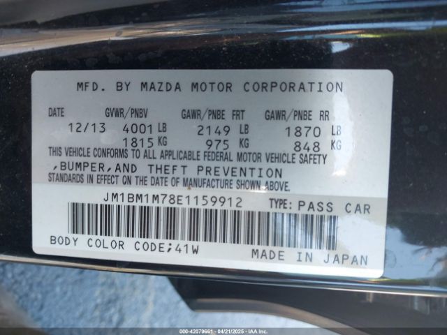 JM1BM1M78E1159912 Mazda Mazda3 I Grand Touring