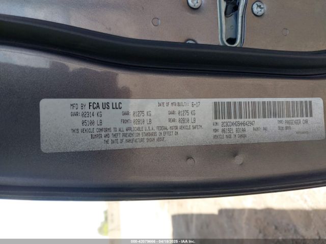 2C3CDXHG5HH642947 Dodge Charger Sxt Rwd