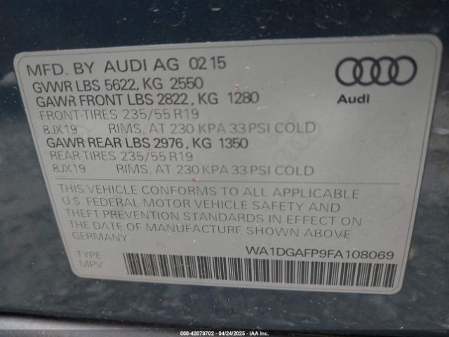 2015 AUDI Q5 WA1DGAFP9FA108069 Photo 8