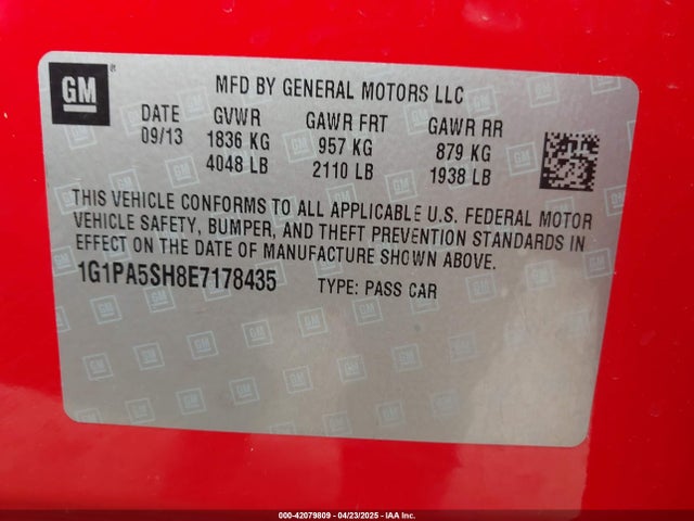 1G1PA5SH8E7178435 Chevrolet Cruze Ls Auto