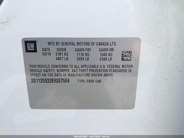 2G1125S32E9267584 Chevrolet Impala 2lt