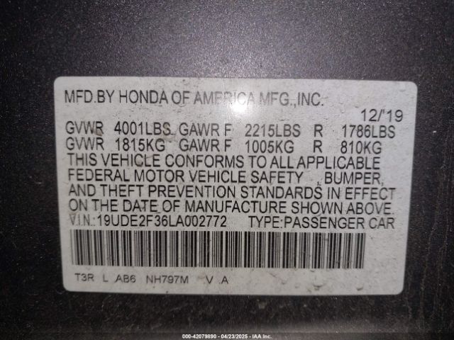 2020 ACURA ILX 19UDE2F36LA002772 Photo 8