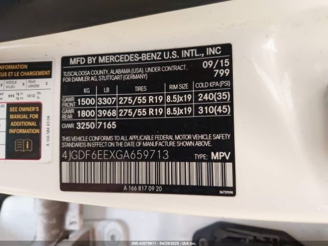 4JGDF6EEXGA659713 Mercedes-Benz Gl 450 4matic