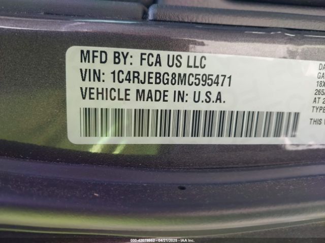 2021 JEEP GRAND CHEROKEE 1C4RJEBG8MC595471 Photo 8