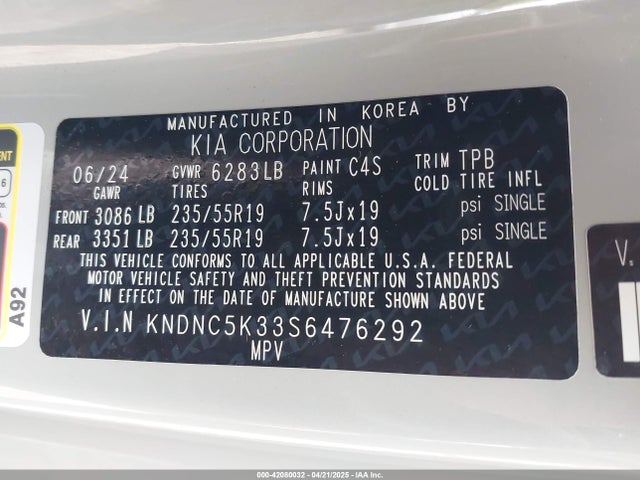 KIA Carnival Mpv Ex 2025 KNDNC5K33S6476292 Image 9
