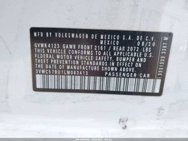 3VWC57BU1LM083413 Volkswagen Jetta 1.4t R-line/1.4t S/1.4t Se