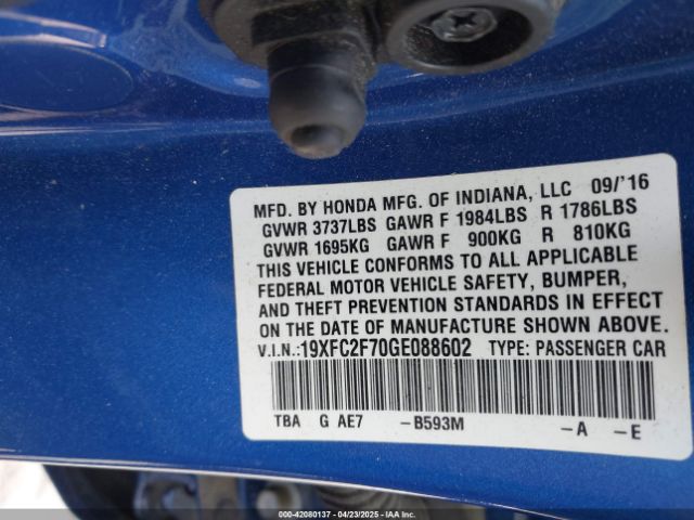 19XFC2F70GE088602 Honda CIVIC EX