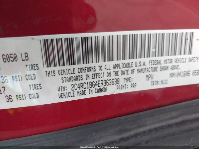 2C4RC1BG4ER363638 Chrysler Town & Country Touring