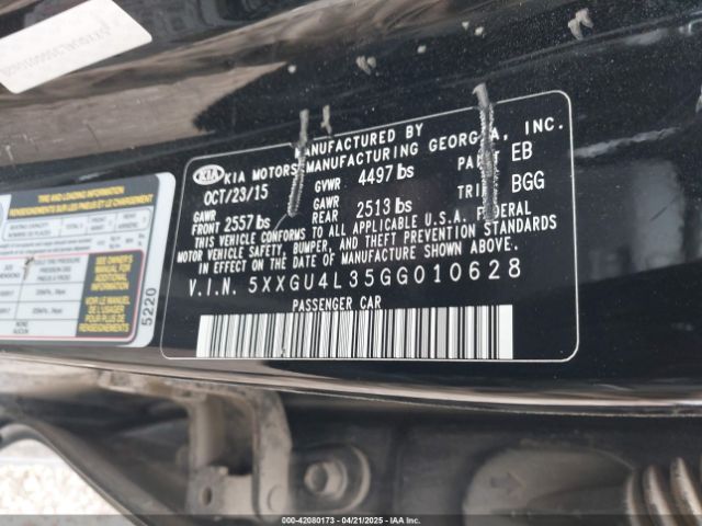 5XXGU4L35GG010628 KIA OPTIMA EX