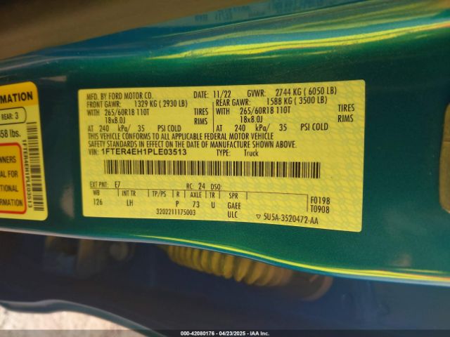 1FTER4EH1PLE03513 Ford Ranger Xlt