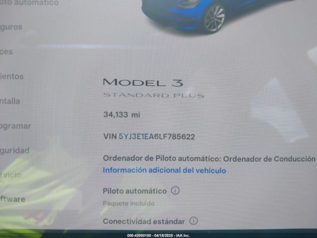 2020 TESLA MODEL 3 5YJ3E1EA6LF785622 Photo 6