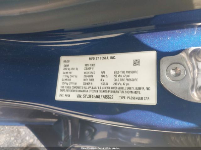 2020 TESLA MODEL 3 5YJ3E1EA6LF785622 Photo 8
