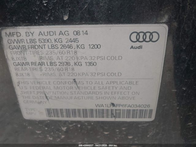 WA1LFAFP6FA034026 Audi Q5 2.0t Premium