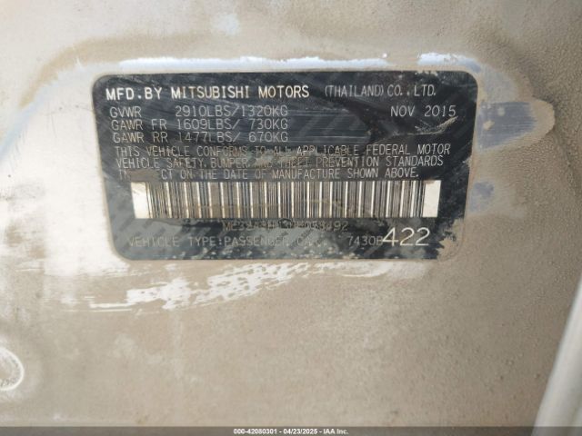 ML32A3HJ3FH058492 Mitsubishi Mirage De/rf