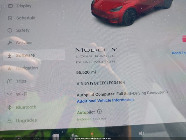 5YJYGDEE0LF034164 Tesla Model Y Long Range Dual Motor All-wheel Drive