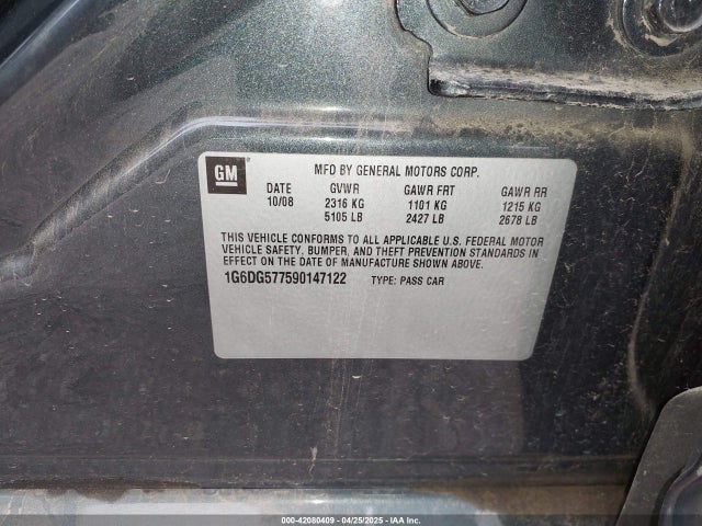 2009 CADILLAC CTS 1G6DG577590147122 Photo 8