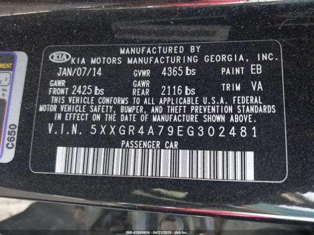 5XXGR4A79EG302481 KIA OPTIMA SX