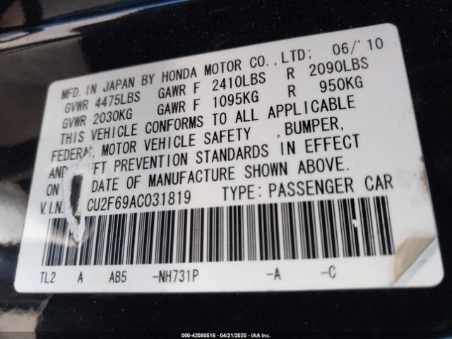 2010 ACURA TSX JH4CU2F69AC031819 Photo 8