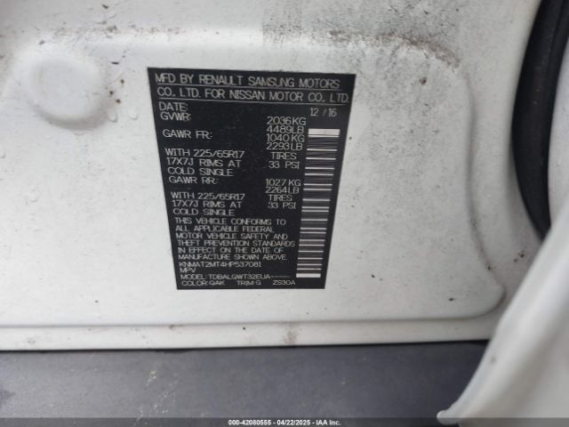 KNMAT2MT4HP537081 Nissan ROGUE SV