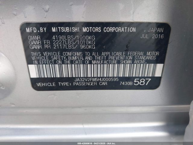 2017 MITSUBISHI LANCER JA32V2FW5HU000595 Photo 8