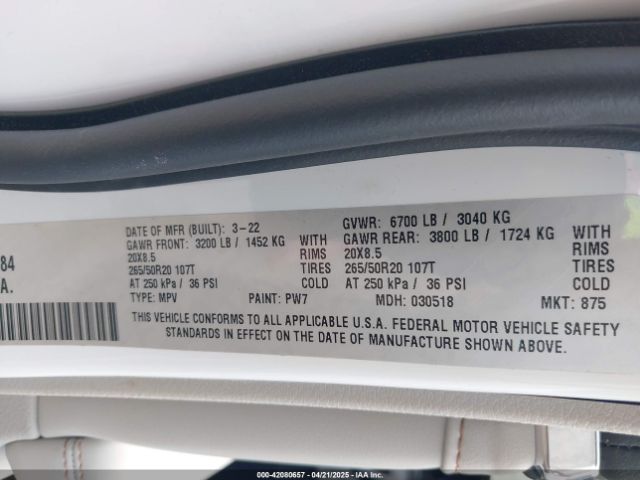 2022 JEEP GRAND CHEROKEE L 1C4RJKDG9N8559384 Photo 8