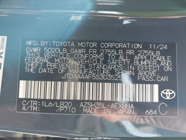 JTDAAAAF5S3035256 Toyota Crown Nightshade Edition