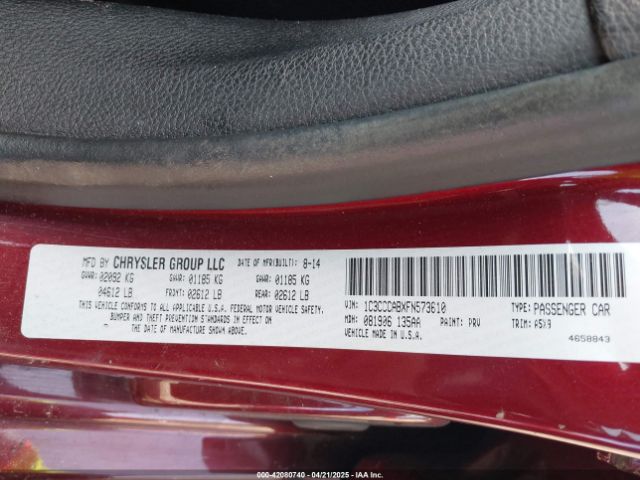 1C3CCCABXFN573610 Chrysler 200 Limited